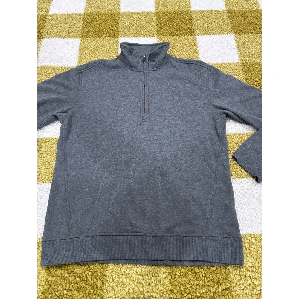 UGG Mens Charcoal‎ Grey Fleece Lined Quarter Zip Pullover Sweater Size M